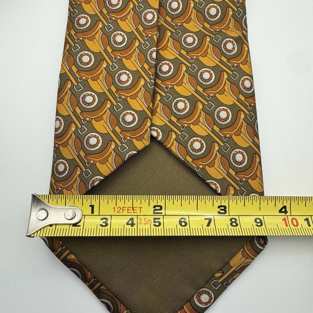VTG‎ Style Gucci Italy Made Tie Horse Equestrian Theme Saddle - Picture 4 of 7